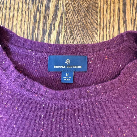 Brooks Brothers 100% Wool Crewneck Sweater Sz M - Picture 2 of 4